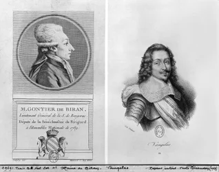 Portrait de Marie François Gontier de Biran dit Maine de Biran (1766-1824), Portrait de Claude Favre de Vaugelas (1585-1650) gravé par François Séraphin Delpech (1778-1825) et Massard (19e)